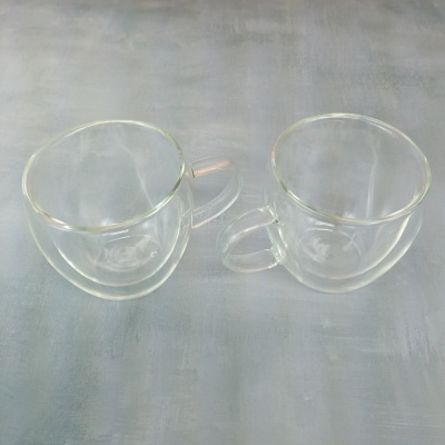 HOMELY Tempered Double Wall Glass Cups